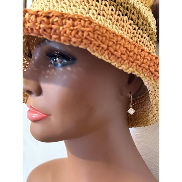 14k Gold Sparkling Cz Earrings - Picture 4 of 4